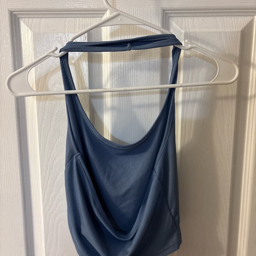 SHEIN Ribbed Blue Top - Picture 2 of 3